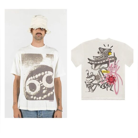 Cactus Jack by Travis Scott Mens Artifacts T-Shirt CJJ1-SS01 Natural Size XL NWT - Picture 1 of 8